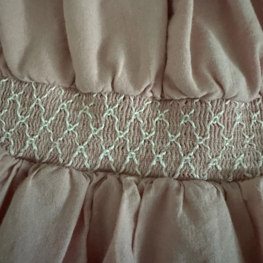 Baby Gap Blush Pink Eyelet Flutter Sleeve Smocked Dress 18-24M